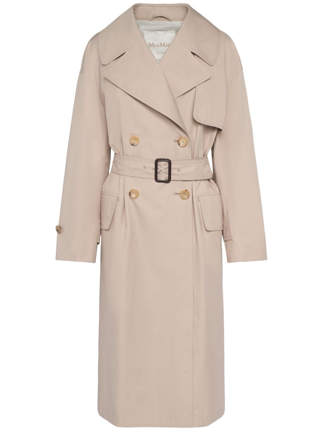 Max Mara MAX MARA Mtrench Sand Double-Breasted Twill Coat Size XXL / US 16-18 / IT 52-54 - 5 Thumbnail
