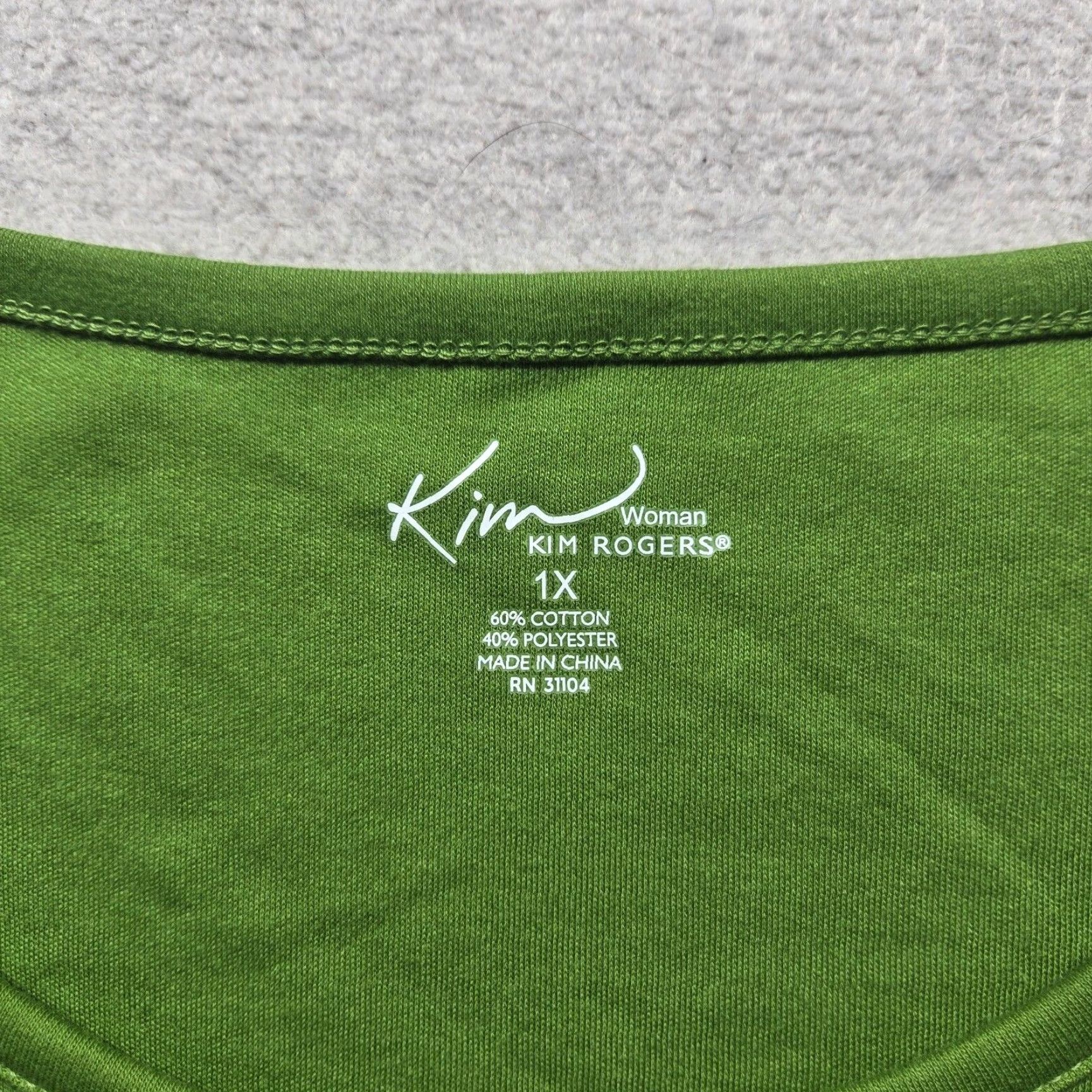 Vintage Kim Rogers Solid Green Long Sleeve Blouse Shirt 1X Women Casual Work Shirt Green 1X Womens Size XL / US 12-14 / IT 48-50 - 6 Thumbnail