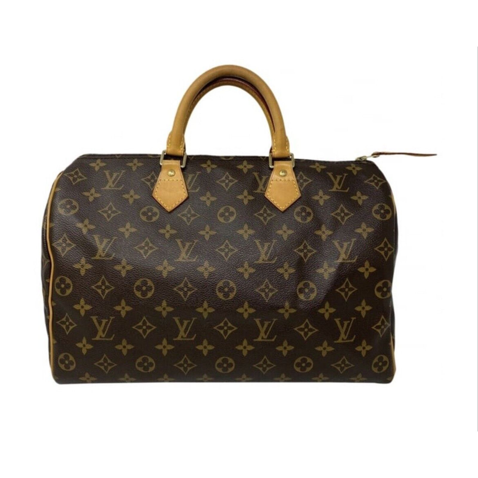 Louis Vuitton Louis Vuitton Speedy 35 Handbag Brown Leather Monogram Size ONE SIZE - 1 Thumbnail