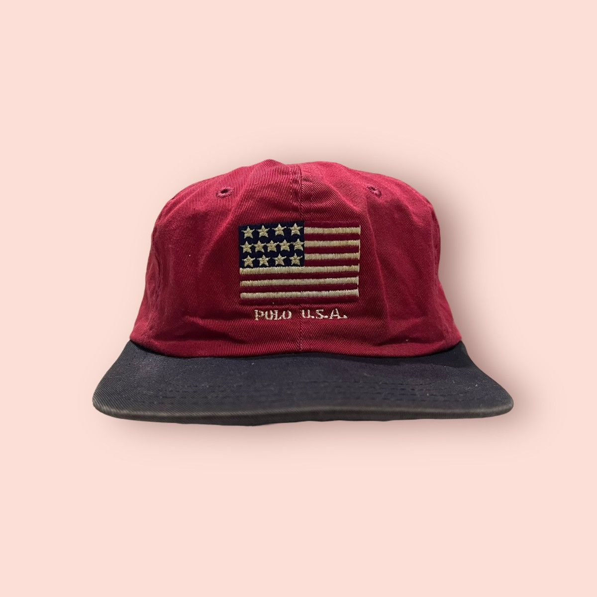 Polo Ralph Lauren × Ralph Lauren VINTAGE POLO USA EMBROIDERED FLAG LOGO STRAPBACK CAP Size ONE SIZE - 11 Thumbnail