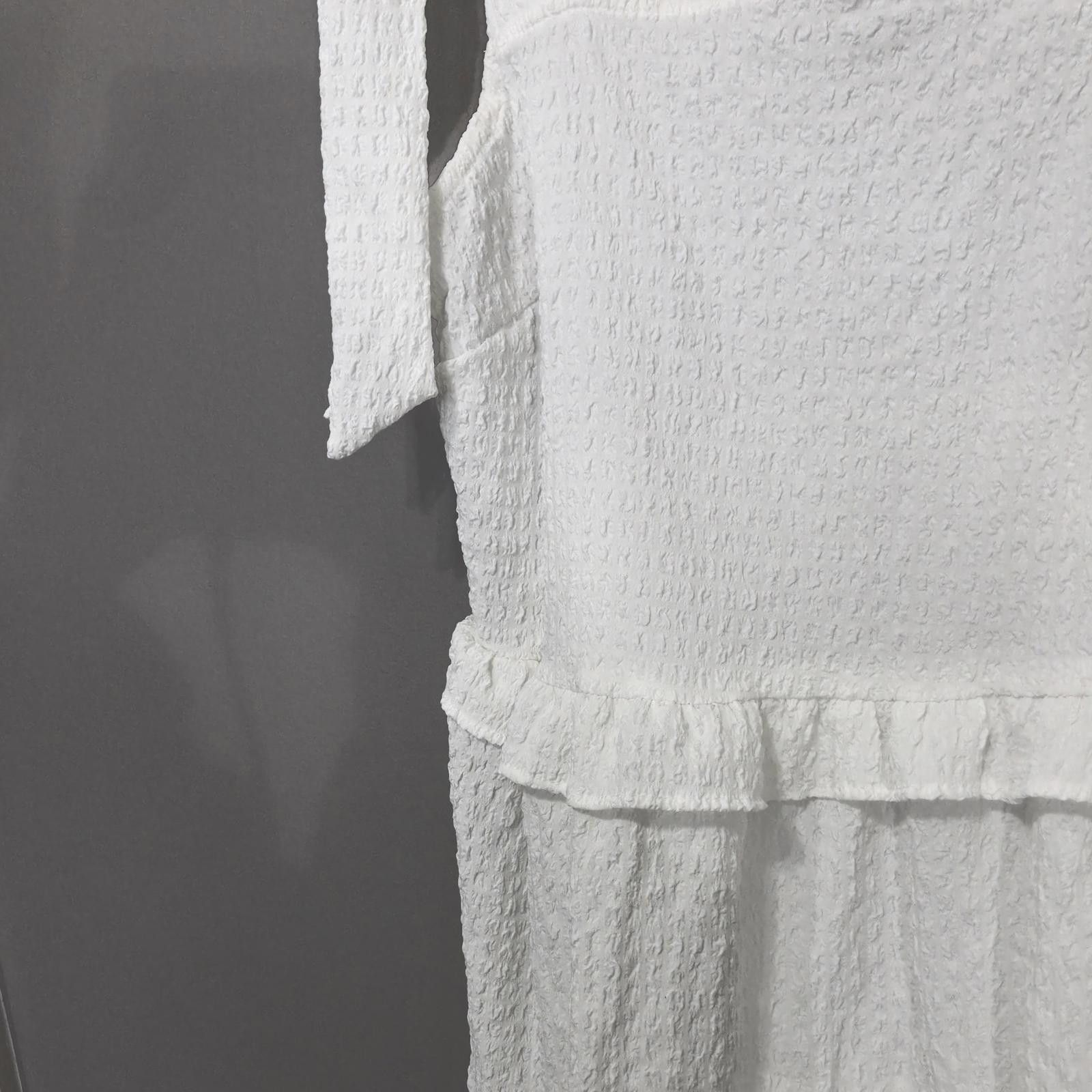 Asos Chic White Ruffled Sundress with Tie Straps Size XS / US 0-2 / IT 36-38 - 7 Thumbnail
