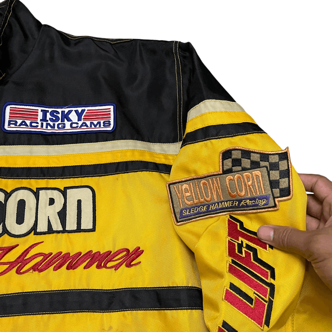 YELLOW CORN Vintage 90's Yellow Corn Racing Jacket ISKY Issey Skyline Size US L / EU 52-54 / 3 - 9 Thumbnail