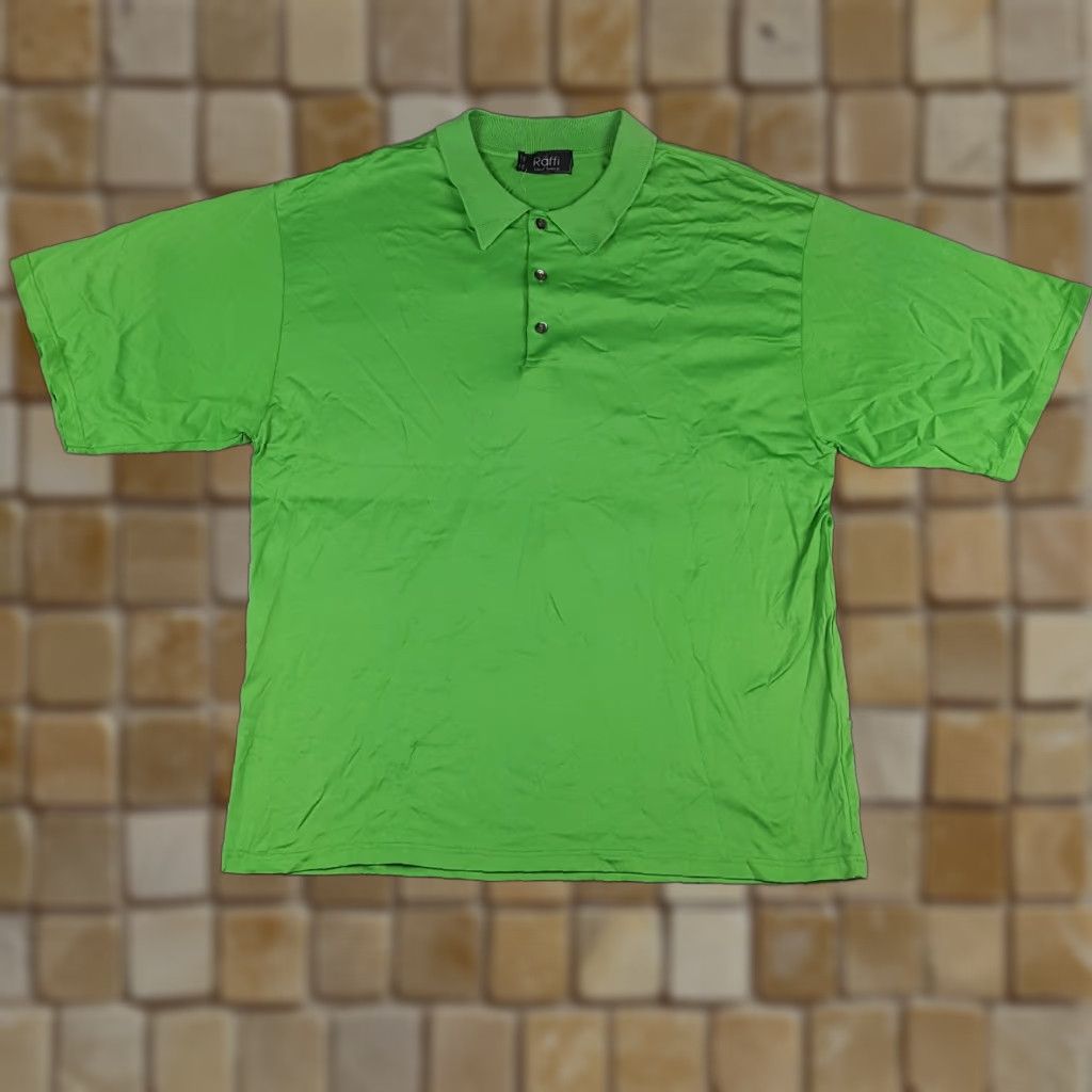 Vintage VINTAGE Raffi Polo Shirt Men's XL Green 90s Preppy Golf Collar Short Sleeve Cotton Button Shirt Size US XL / EU 56 / 4 - 1 Thumbnail