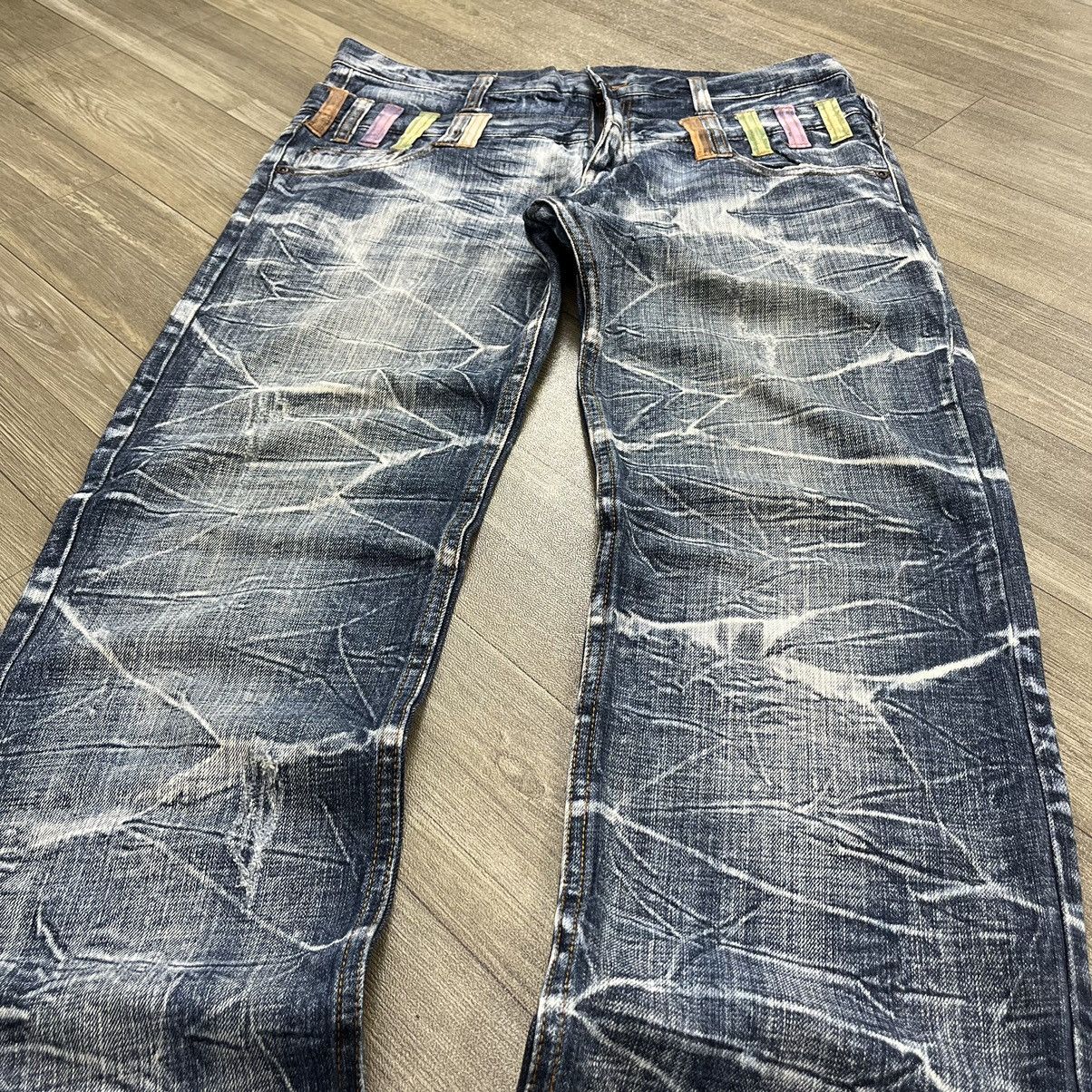 If Six Was Nine Japanese Brand Double Waist Distressed Stonewash Blue Jeans Size US 36 / EU 52 - 3 Thumbnail