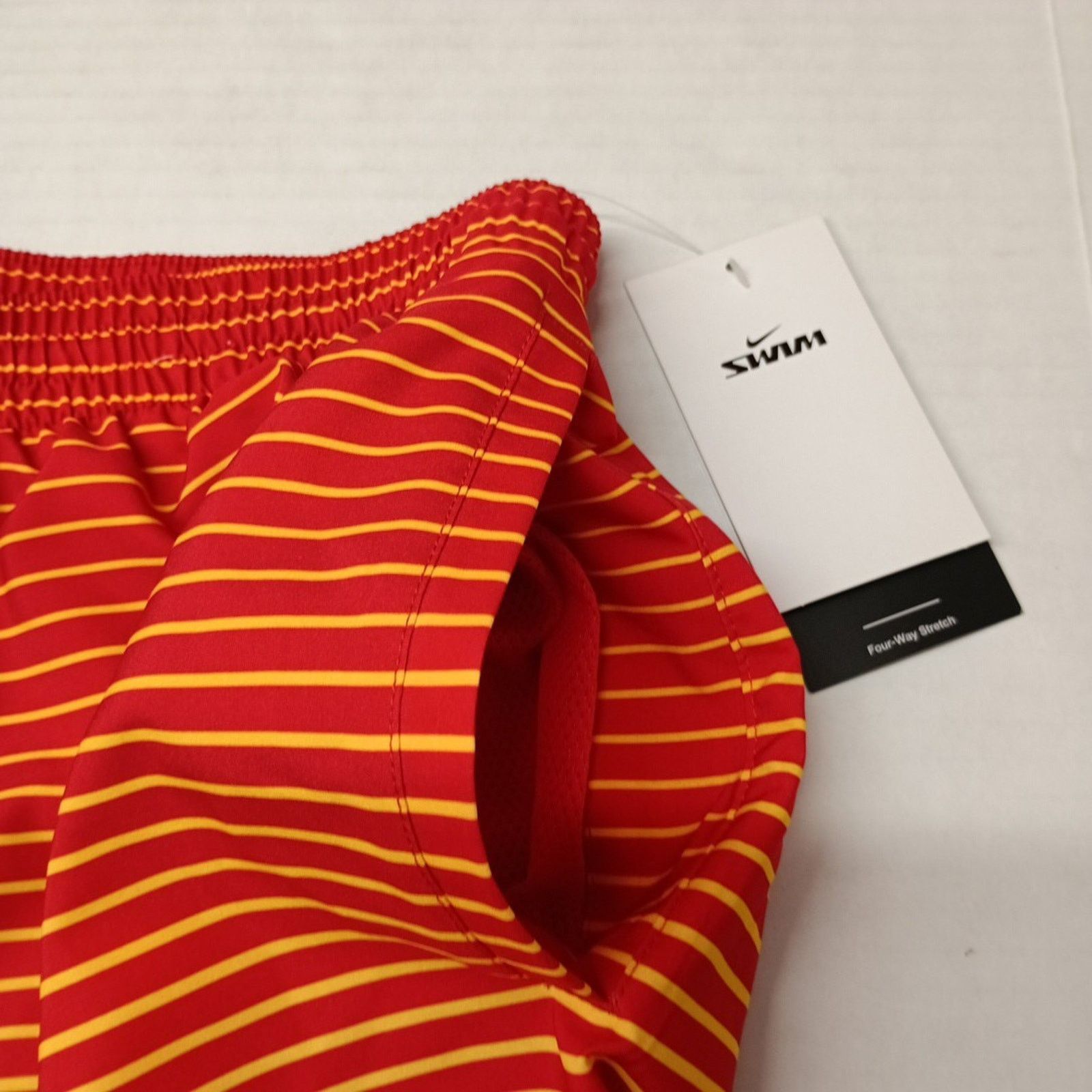 Nike New Nike Nesse 9" Yellow Red Swim Shorts Trunks Men's Size M Size US 30 / EU 46 - 3 Thumbnail