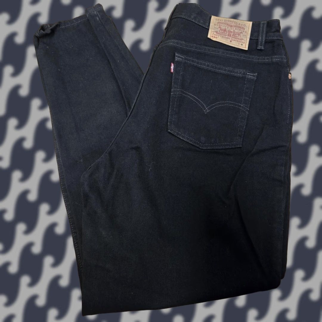 Levi's VINTAGE Levi's 550 Jeans Womens 18W Black Relaxed Fit Tapered Leg Made USA 90s Size 40" / US 18 - 1 Thumbnail
