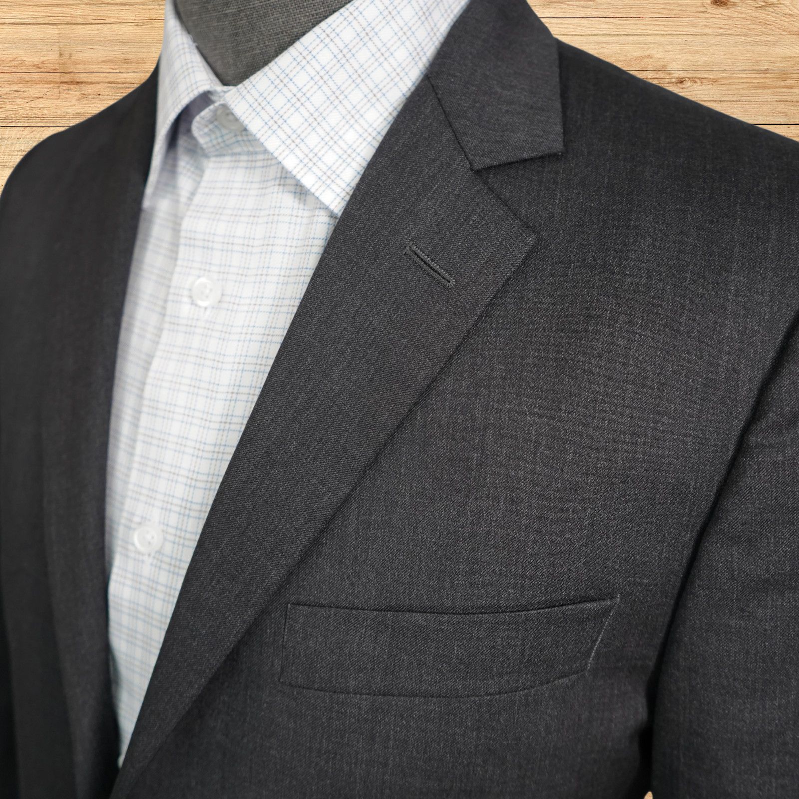 Brooks Brothers Brooks Brothers 1818 Fitzgerald X Estrato Mens 40L Charcoal Size 40L - 3 Thumbnail