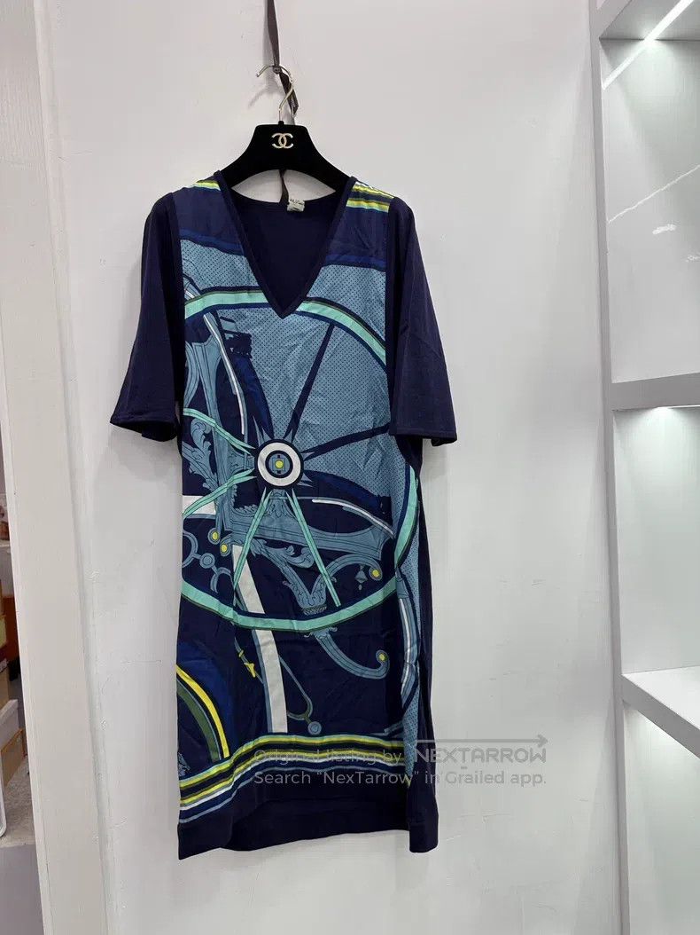 Hermes Hermes Wheel Print Silk Shirt Dress Size S / US 4 / IT 40 - 1 Thumbnail