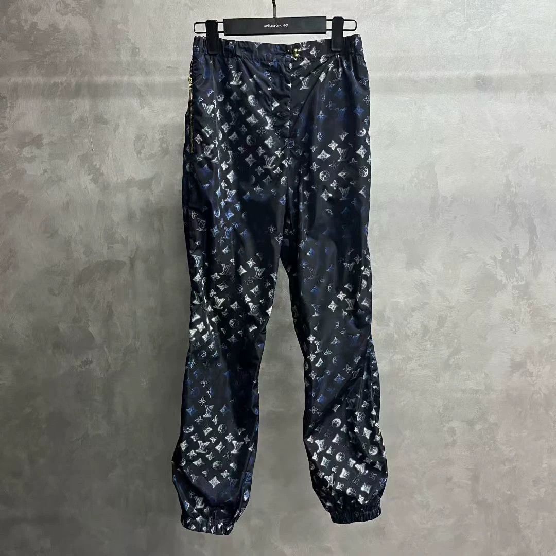 louis vuitton blue letter print jogger pants