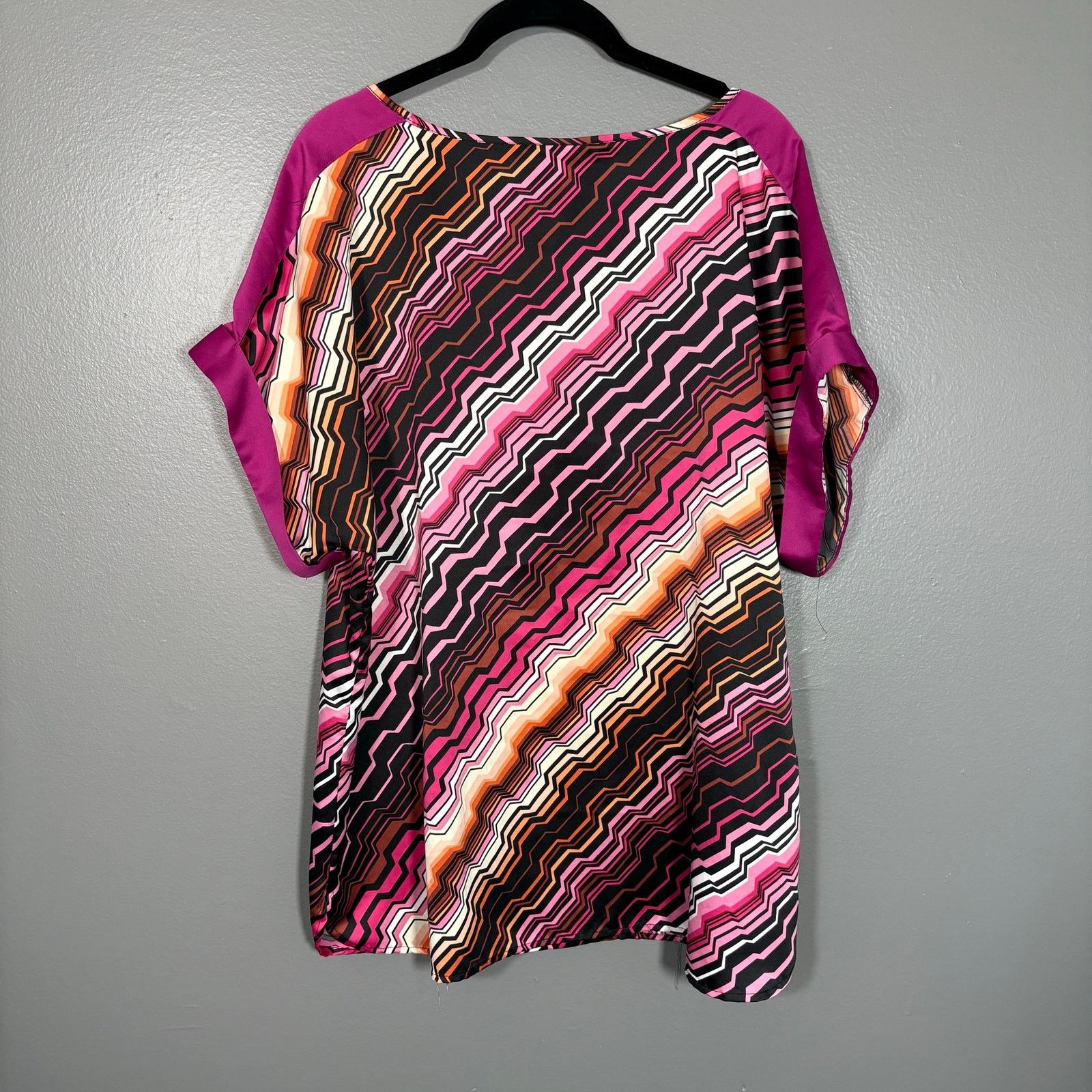 Other Fashion Bug Bright Pink & Black Y2K Funky Print Bold Top Size XL / US 12-14 / IT 48-50 - 7 Thumbnail