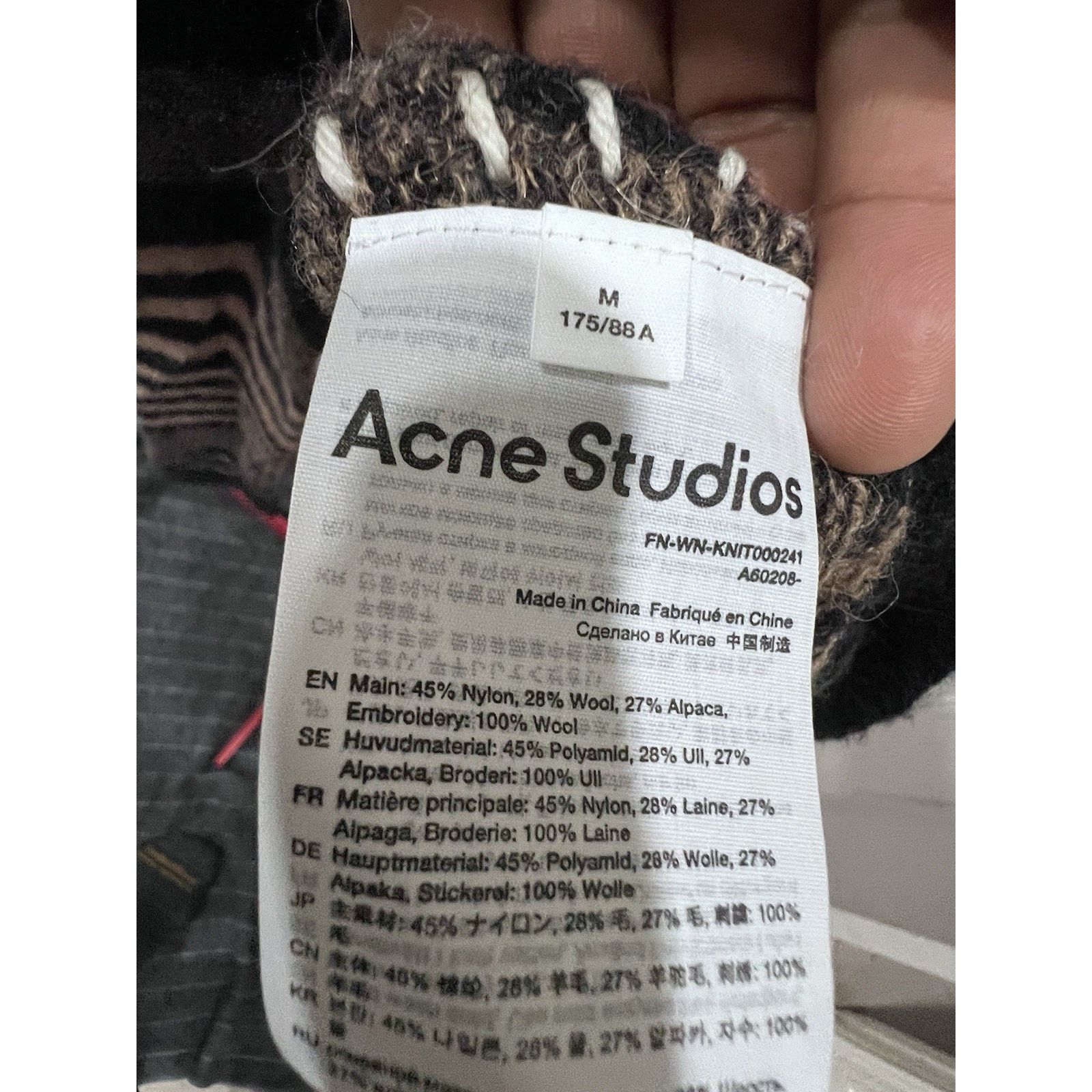 Acne Studios Acne StudiosBlack and Brown Striped ScoopNeck Crewneck Size M / US 6-8 / IT 42-44 - 7 Thumbnail
