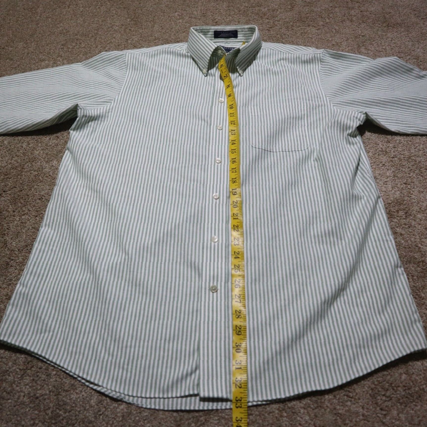 Stafford VINTAGE Stafford Green Striped Button-Up Shirt Long Sleeve Adult Medium Men's Size US L / EU 52-54 / 3 - 6 Thumbnail