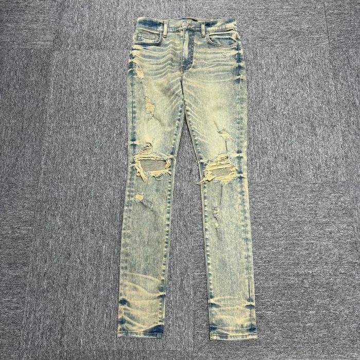 Amiri Amiri Mud Destroyed Denim Jeans | Grailed