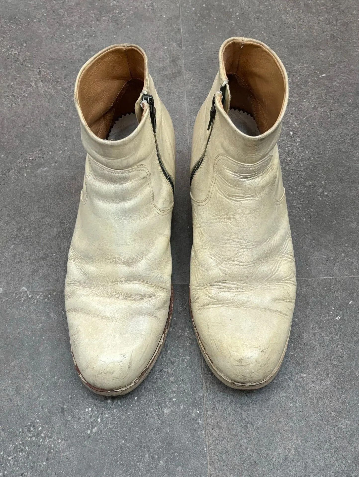Maison Margiela Maison Martin Margiela White Painted Boots. Size US 10.5 / EU 43-44 - 2 Thumbnail