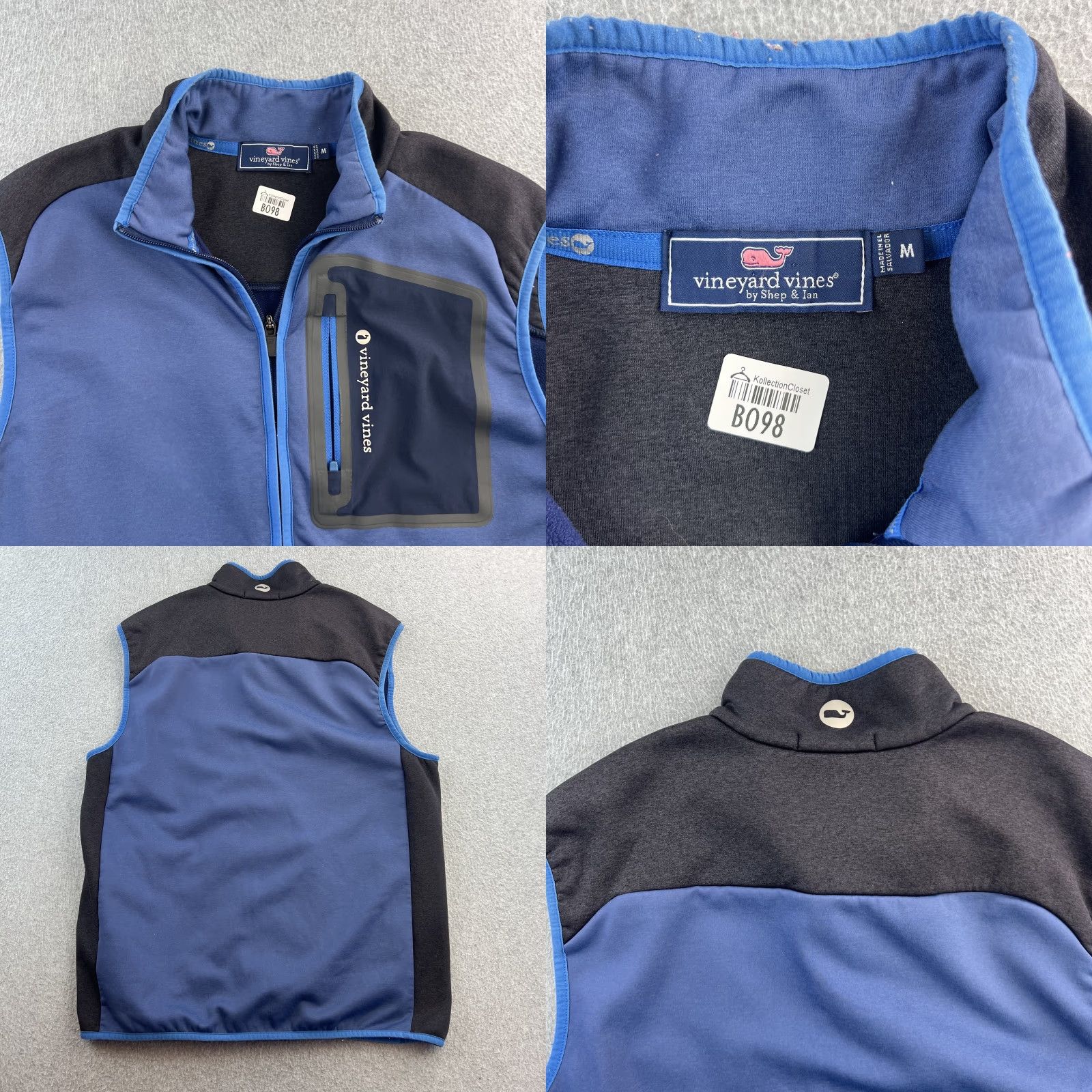 Vineyard Vines Vineyard Vines Vest Mens Medium Blue Full Zip Sleeveless Outdoor Performance Windbreaker Softshell Pockets Logo Zipper Casual Travel Workwear Mens Size US M / EU 48-50 / 2 - 8 Thumbnail