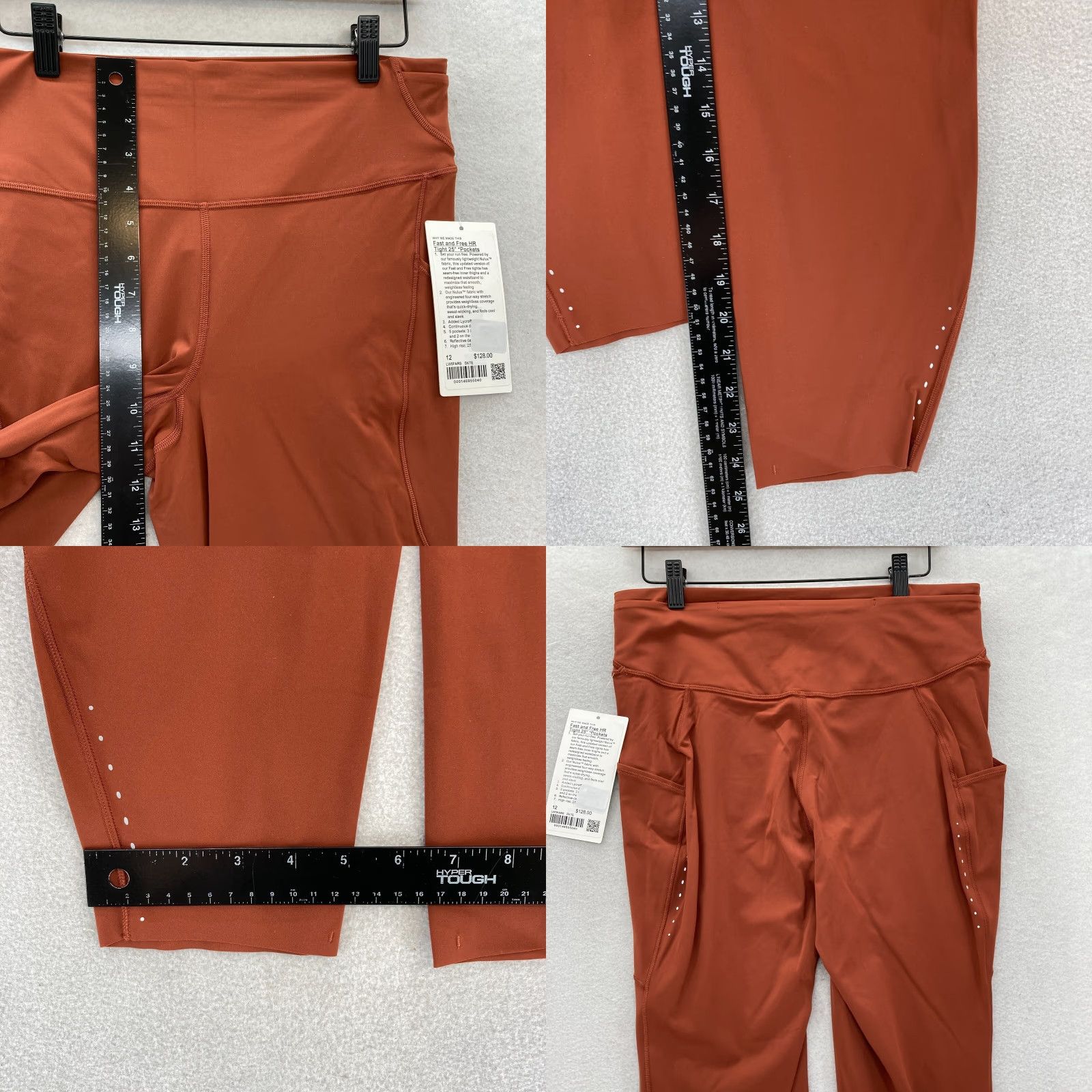 Lululemon Lululemon Fast Free HR Tight 25" Women's 12 Brown Nulux Stretch Pockets Gym Yoga Size 30" / US 8 / IT 44 - 8 Thumbnail