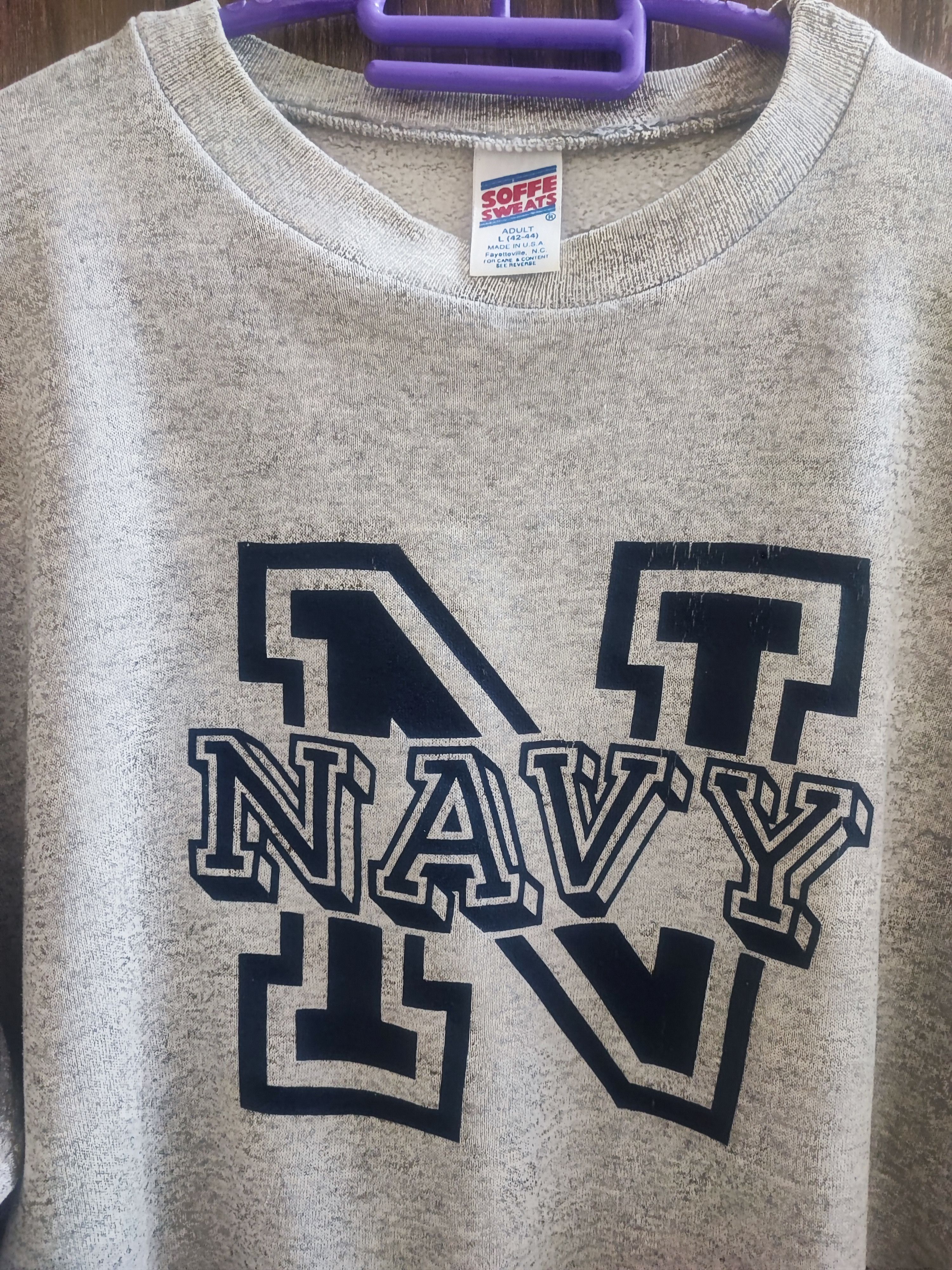 Vintage Vintage US Navy Boxy Sweatshirt Size US L / EU 52-54 / 3 - 2 Thumbnail