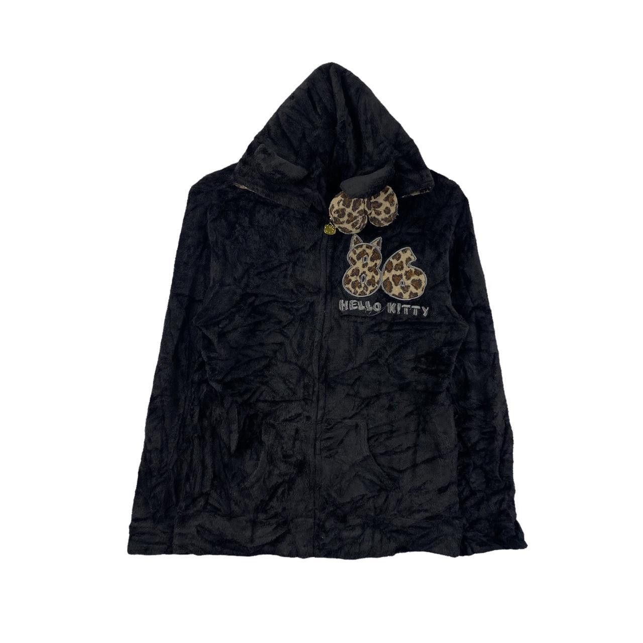 Vintage Vtg HELLO KITTY JAPAN Anime Cartoon Skull Fleece Hoodie Size L / US 10 / IT 46 - 2 Thumbnail