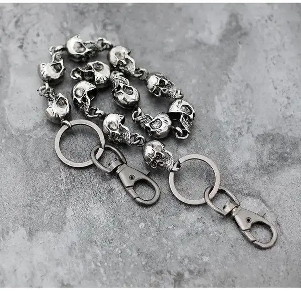 Jewelry Skull Head Metal Waist Key Chain Size ONE SIZE - 3 Thumbnail