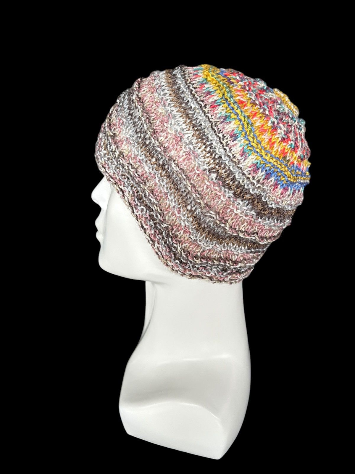 Japanese Brand × Kapital × Vintage Crochet Knitted handmade Hippies style Beanie Hats ☠️🌈 Size ONE SIZE - 2 Thumbnail