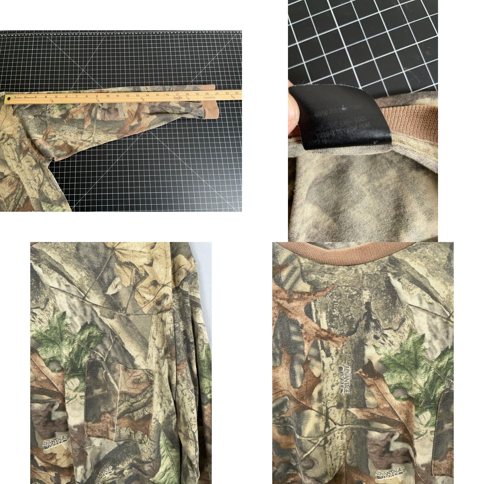 Vintage VINTAGE Ace Sportswear Camouflage T-Shirt Long Sleeve Adult Large Green 80s 50-50 Cotton-Polyester Size US L / EU 52-54 / 3 - 8 Thumbnail