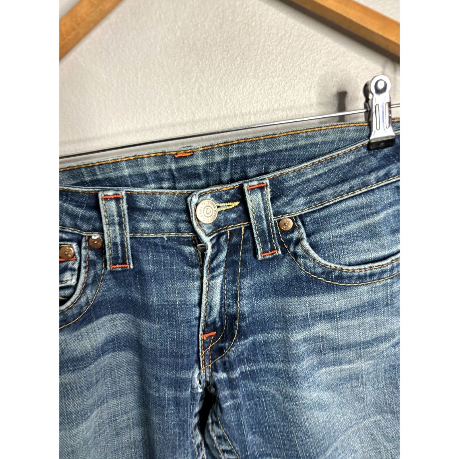 True Religion True Religion Bridget Low Rise Flare Jeans Women’s 29 Blue Denim 5-Pocket Bridget 7641 World Tour Size 29" - 5 Thumbnail