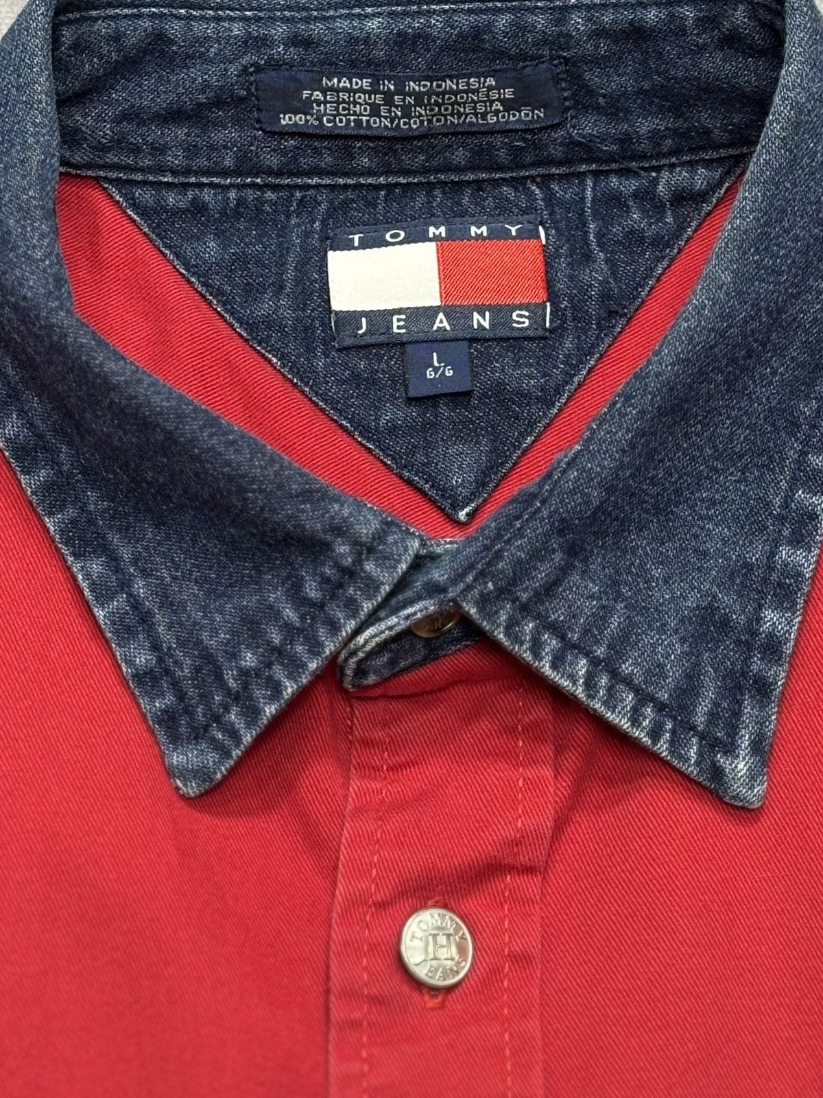 Tommy Hilfiger 90’s Vintage Tommy Hilfiger x Tommy Jeans Denim Button Up Size US L / EU 52-54 / 3 - 2 Thumbnail