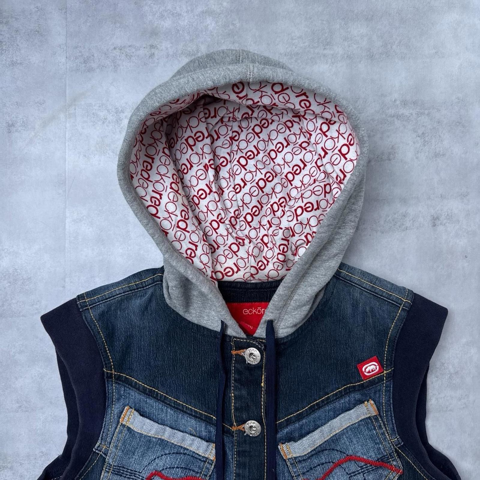 Ecko Unltd. Y2K Ecko Red Denim 00s Vest Hood Jacket Size US XS / EU 42 / 0 - 7 Thumbnail