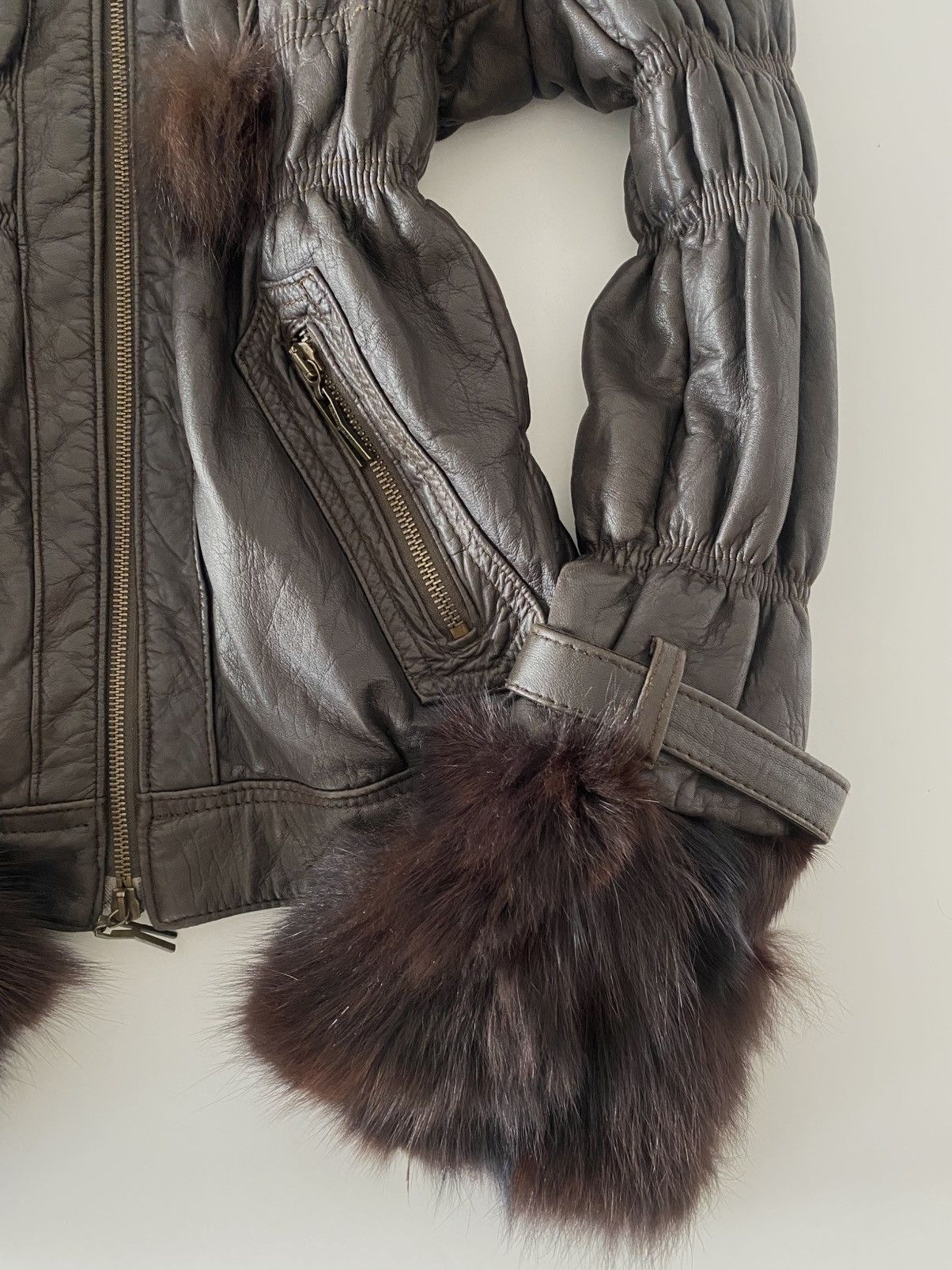 Other Kor@kor jacket fur brown leather size L Size L / US 10 / IT 46 - 3 Thumbnail