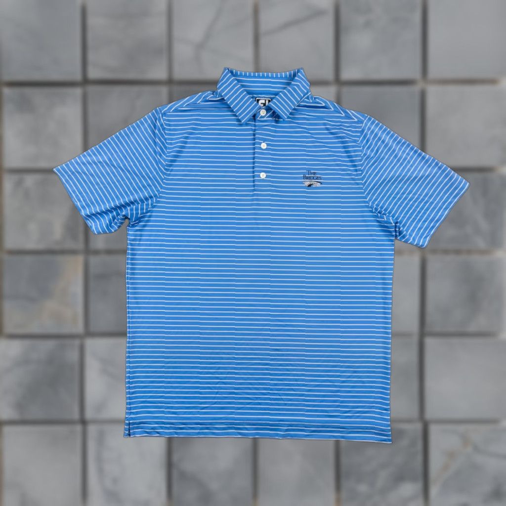 Footjoy FootJoy Polo Shirt Men’s Large Blue Short Sleeve Golf Regular Fit Striped Polo Shirt 100% Polyester Spandex Size US L / EU 52-54 / 3 - 1 Thumbnail