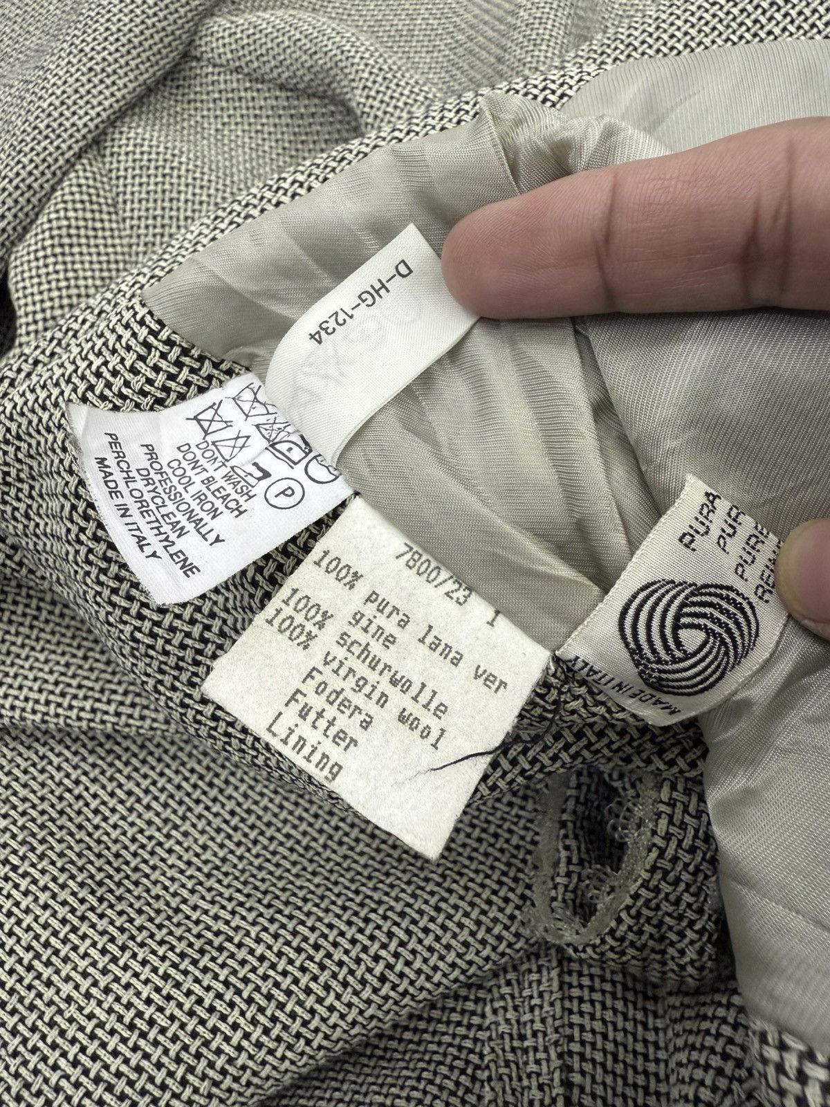 Fendi Vintage FENDI Micro Check Collarless Pure Virgin Wool Jacket Size S / US 4 / IT 40 - 6 Thumbnail