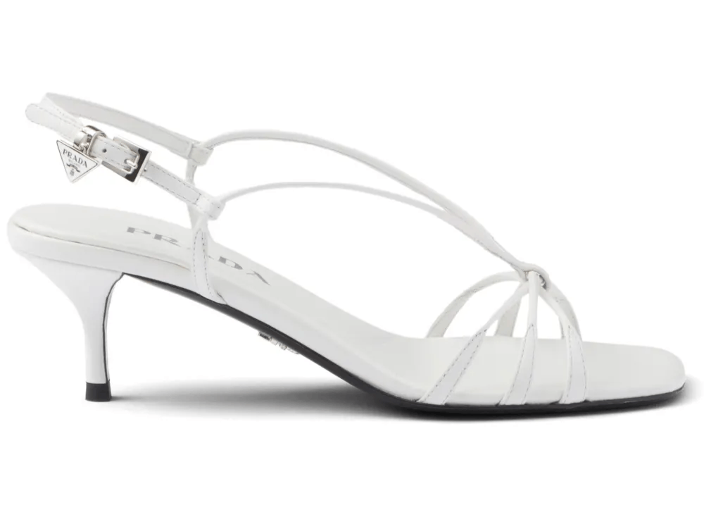 Prada Capretto Strappy 55mm Sandal Mule Kitten Heel 39