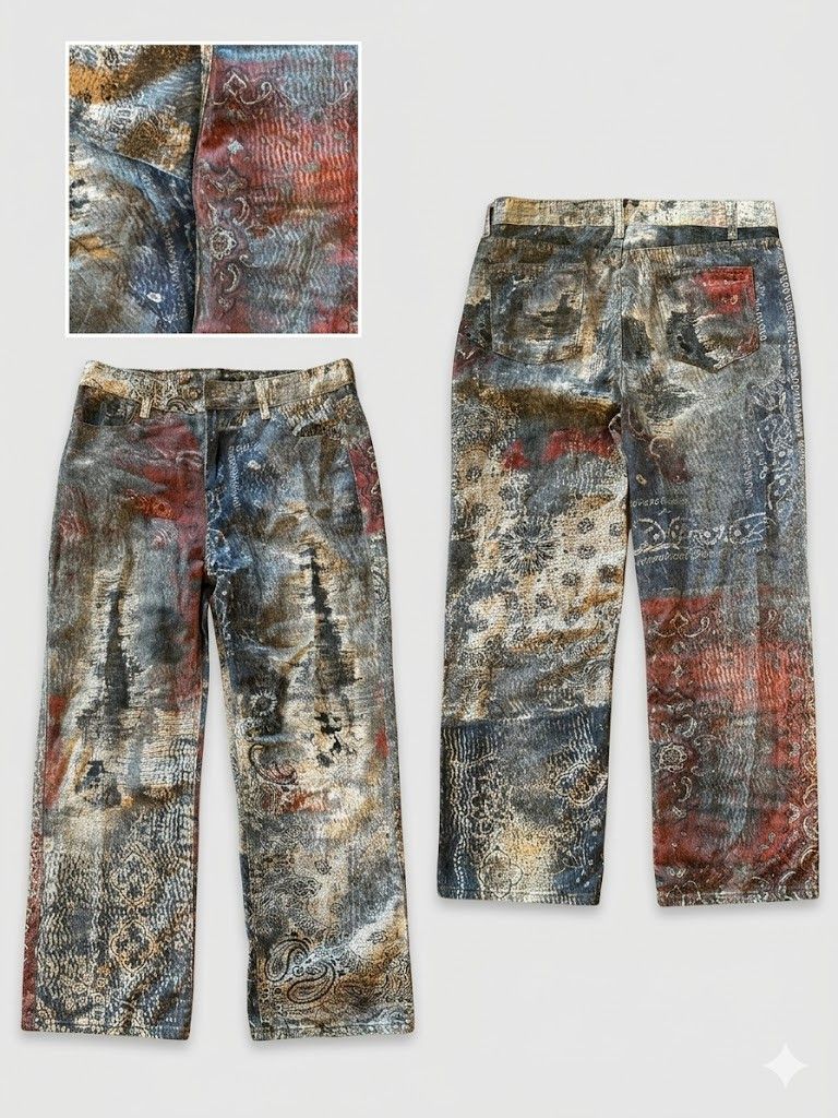 Other Men's Street Graffiti 3D Printed Jeans Straight Denim Pants Size US 36 / EU 52 - 1 Thumbnail