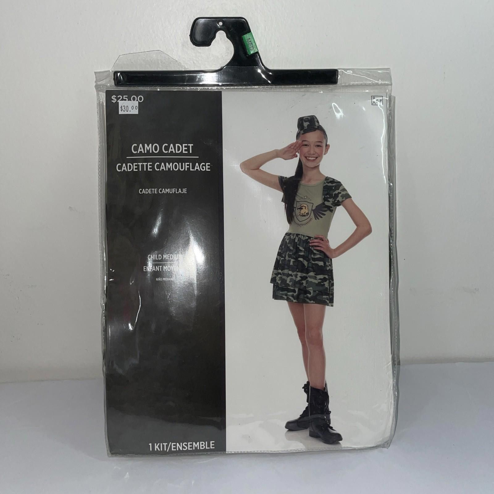 Other Camo Army Cadet Child MEDIUM Halloween Costume Hat & Dress Size ONE SIZE - 1 Preview