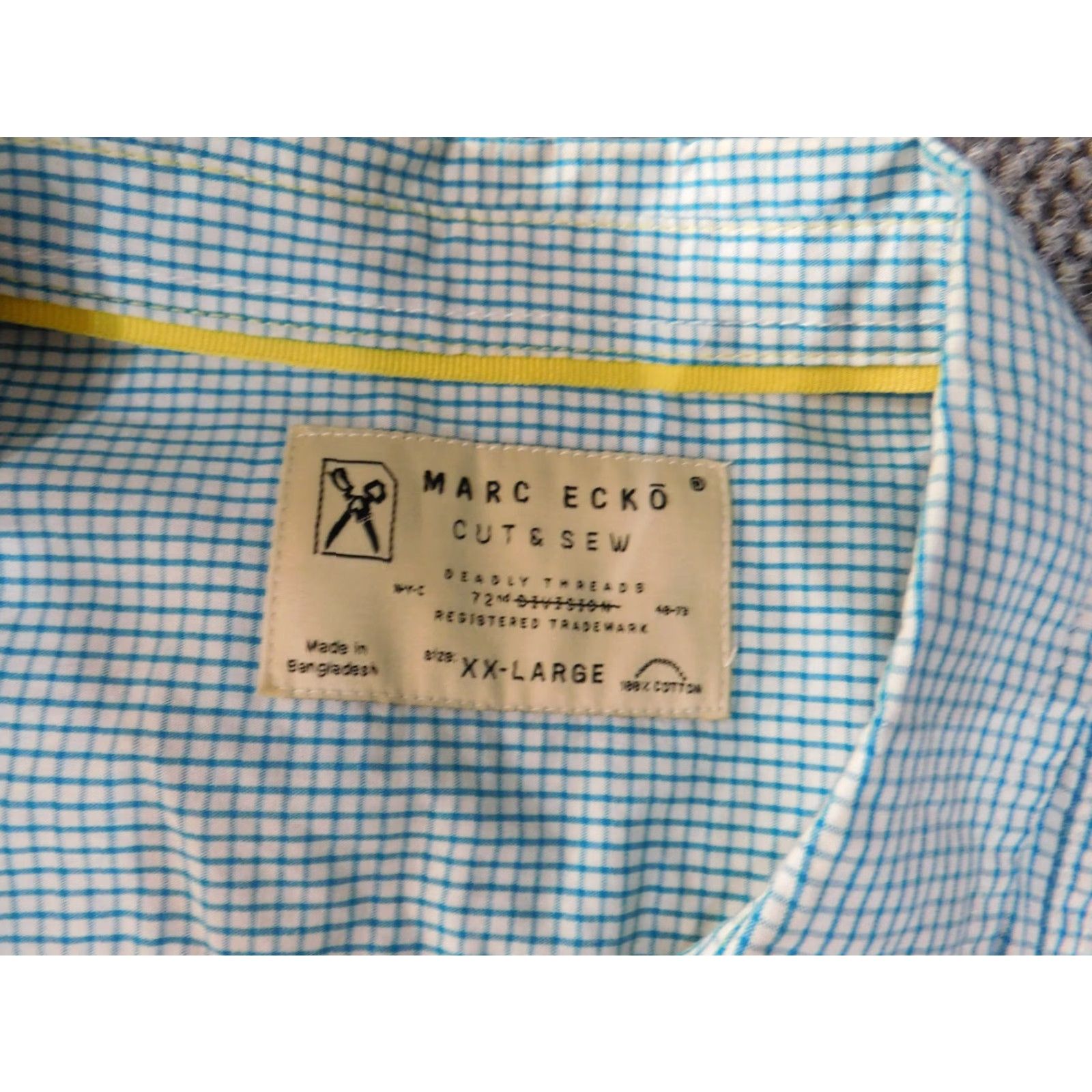 Marcs Marc Ecko Shirt 2XL Blue Button-Up Shirt Mens Casual Hip Hop Western 2XL Blue Button-Down Collar Knit Cotton Long Sleeve Pockets Vintage: No Size US XXL / EU 58 / 5 - 6 Thumbnail