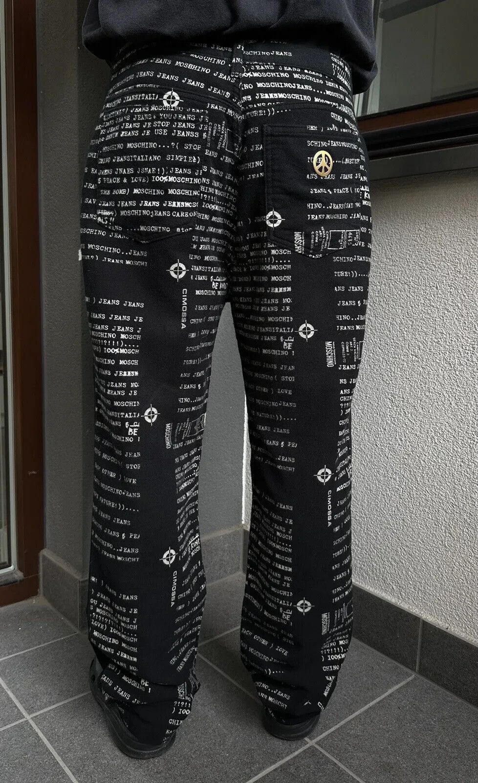 Moschino Vintage 90s Moschino Jeans Print Letters Overprint Pants Size US 32 / EU 48 - 2 Thumbnail