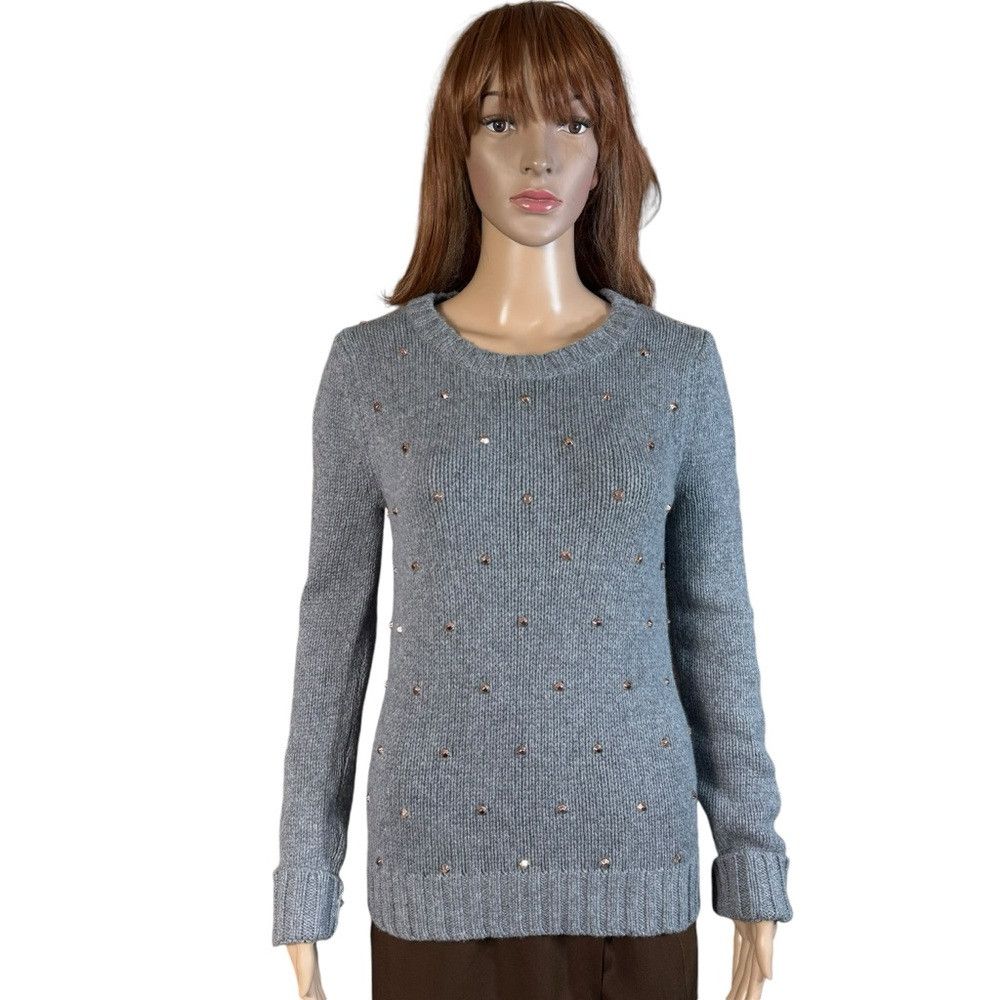 Fossil Fossil Wool Cashmere Blend Grey Beaded Sweater Size S Size S / US 4 / IT 40 - 1 Thumbnail