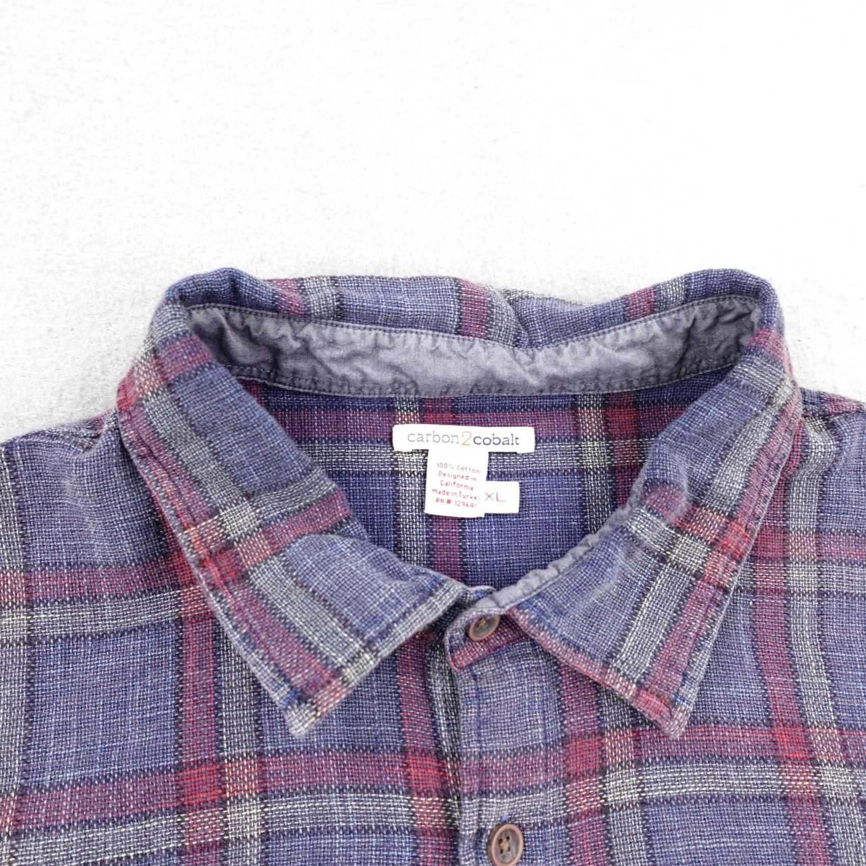 Carbon2Cobalt Carbon 2 Cobalt Shirt Mens XL Blue Red Plaid Short Sleeve Button Casual Size US XL / EU 56 / 4 - 2 Thumbnail