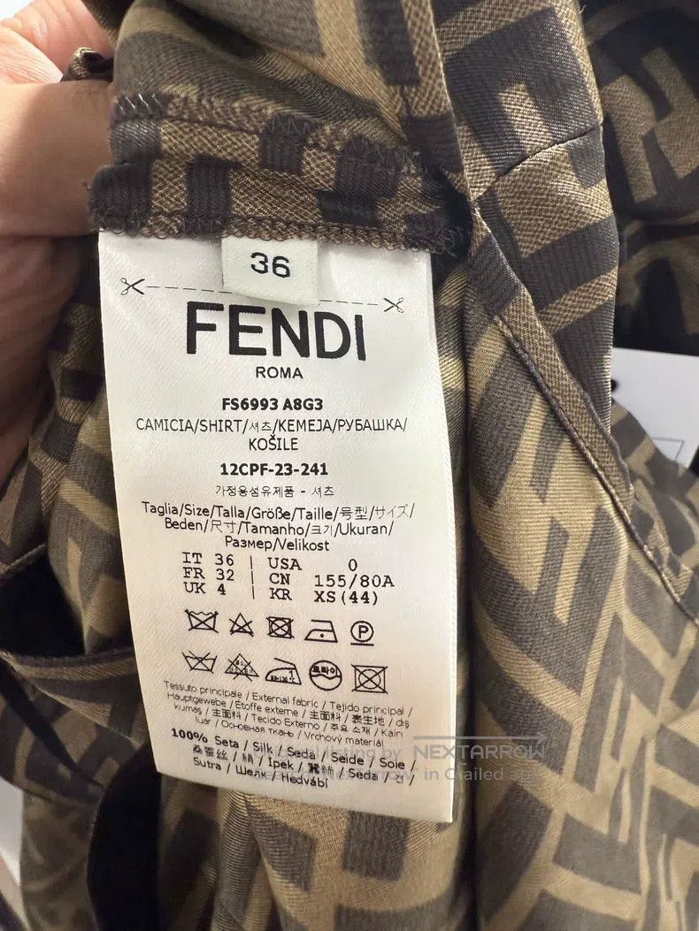 Fendi Fendi Monogram Full Print Silk Shirt Size XXS / US 00 / IT 34 - 6 Thumbnail