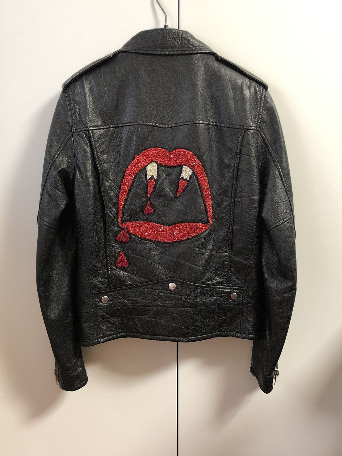 Saint Laurent Blood Luster Leather Jacket | Grailed