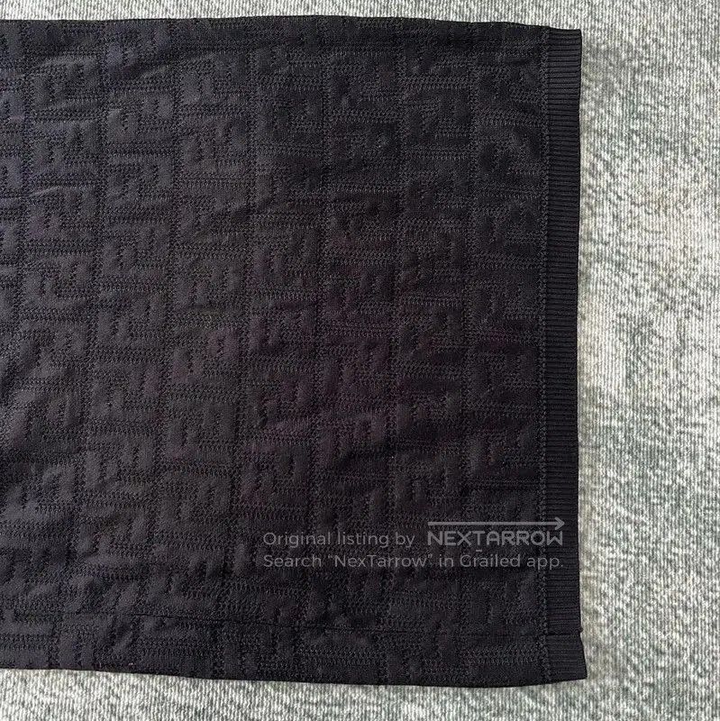 Fendi Fendi Black Cotton Letter Embroidered Midi Skirt . Size 23" - 2 Thumbnail