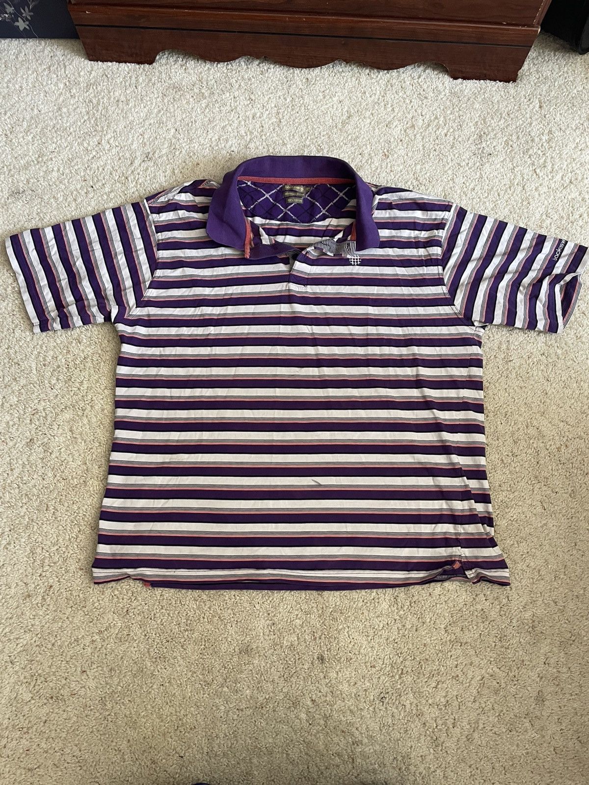 Other Backswing purple and white striped polo shirt Size US XXL / EU 58 / 5 - 1 Thumbnail