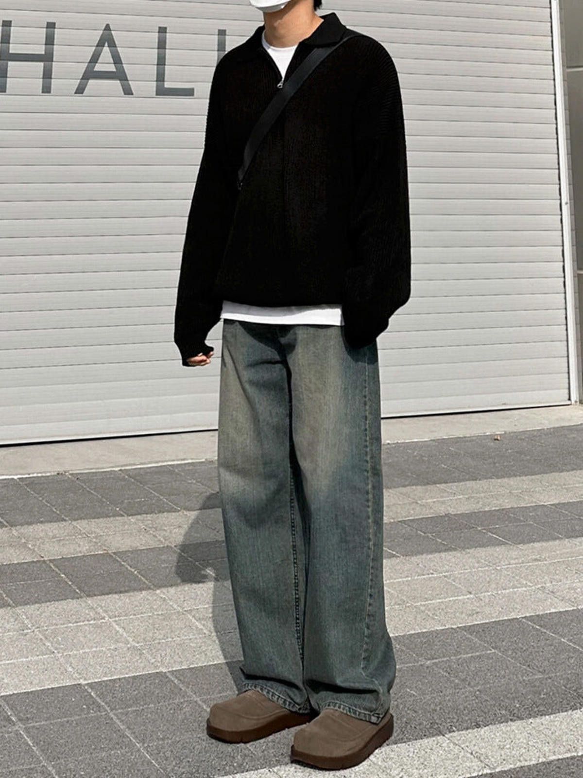 Vintage Faded Gray Wide Leg Denim Jeans, Relaxed Fit Jeans Size US 32 / EU 48 - 3 Thumbnail