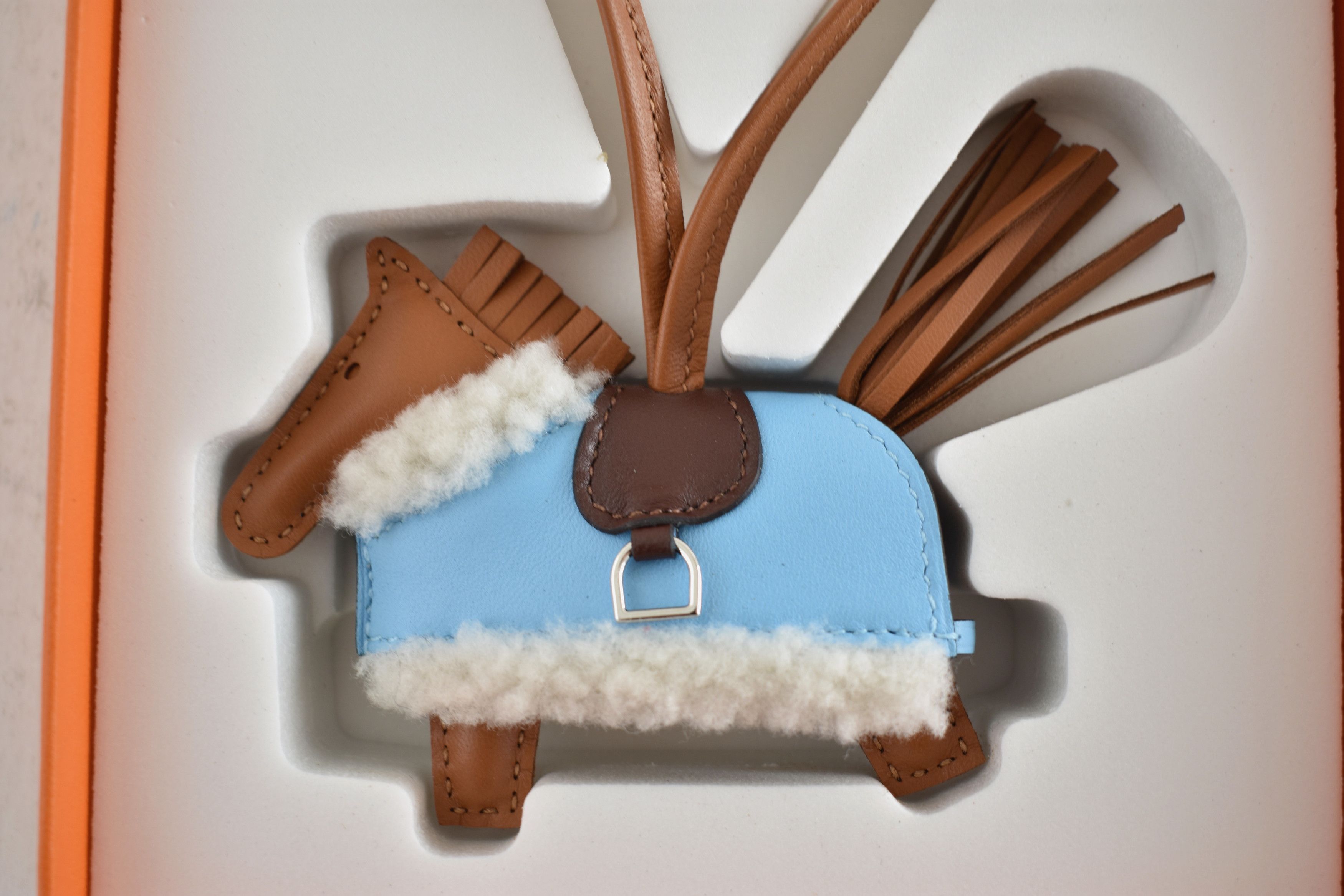Hermes Hermes Horse Rodeo Plush Blue Celeste Milo Leather Bag Charm Size ONE SIZE - 5 Thumbnail