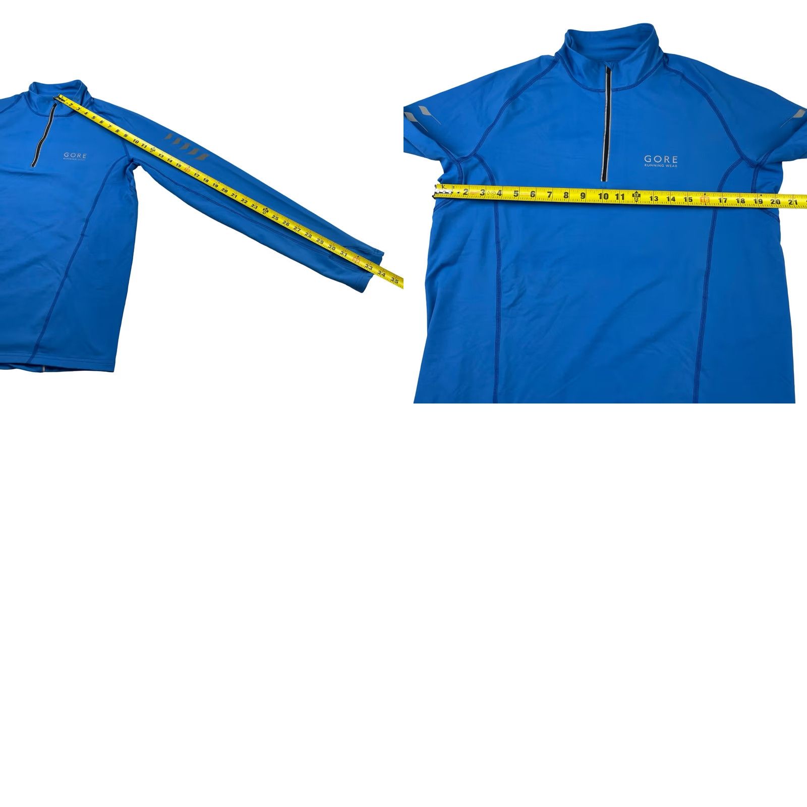 Vintage Gore Running Wear Men's Pullover Blue Large 1/4 Zip Reflective Performance Size US L / EU 52-54 / 3 - 8 Thumbnail