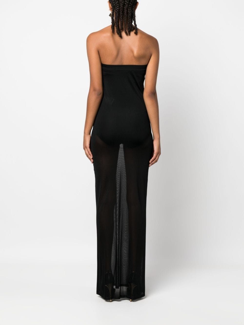 Saint Laurent Paris o1s1wg111124 Long Strapless Dress in Knit in Black Size XS / US 0-2 / IT 36-38 - 4 Thumbnail
