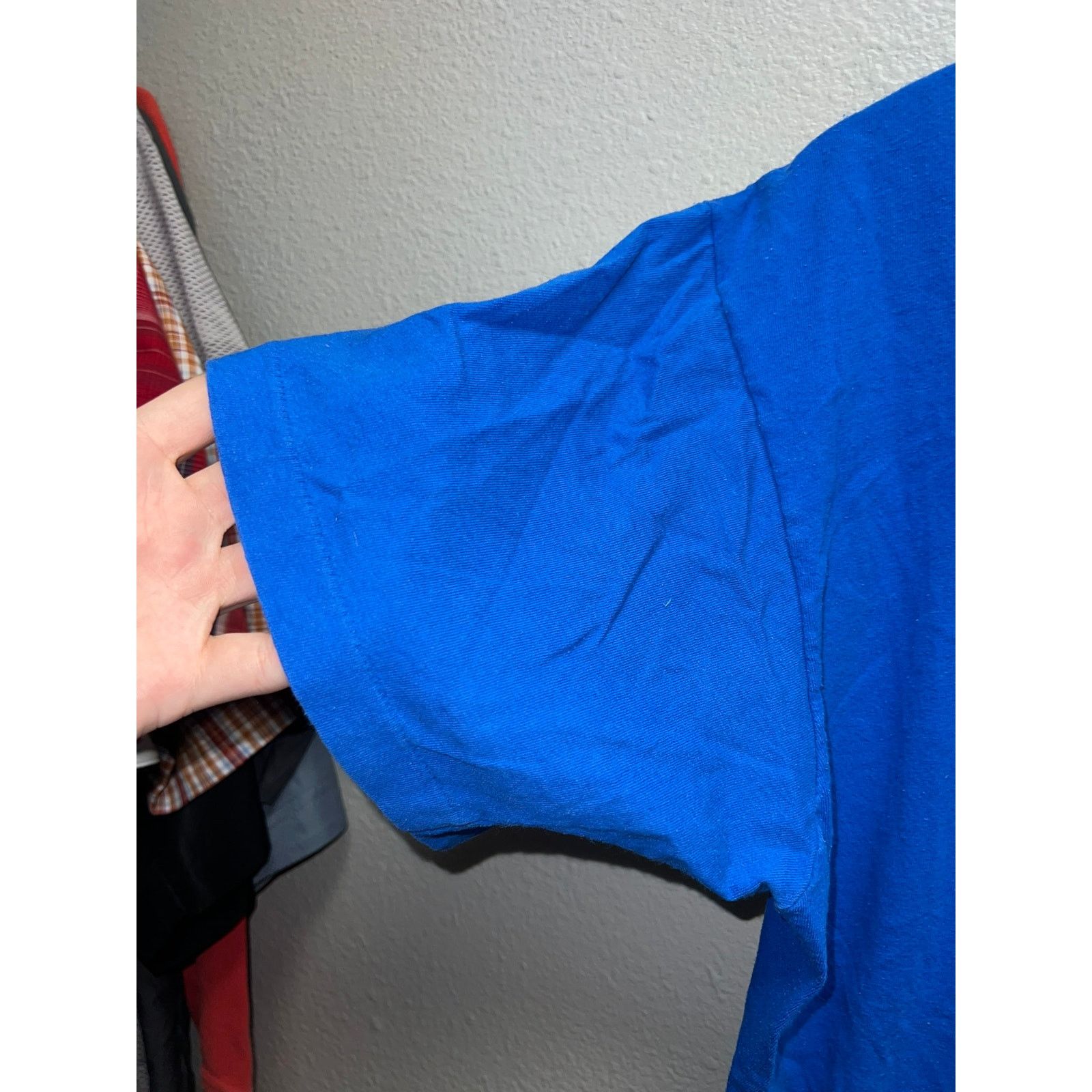 Fruit Of The Loom Vintage Blue Blank Shirt Fruit Of The Loom USA Made Tee 80s Size US XL / EU 56 / 4 - 4 Thumbnail