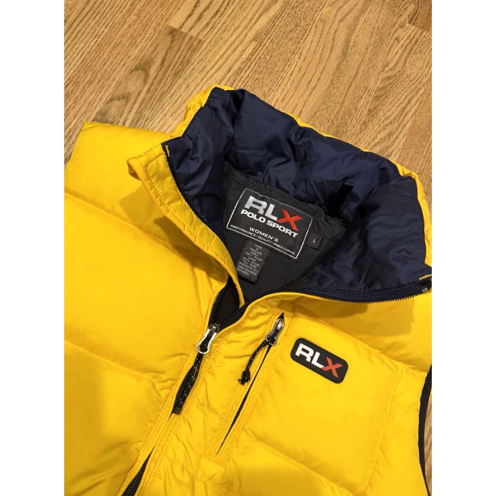 RLX Ralph Lauren VINTAGE RLX Polo Sport Down Puffer Vest Jacket Women’s Large Yellow Vest Puffer Zip Logo Size L / US 10 / IT 46 - 7 Thumbnail