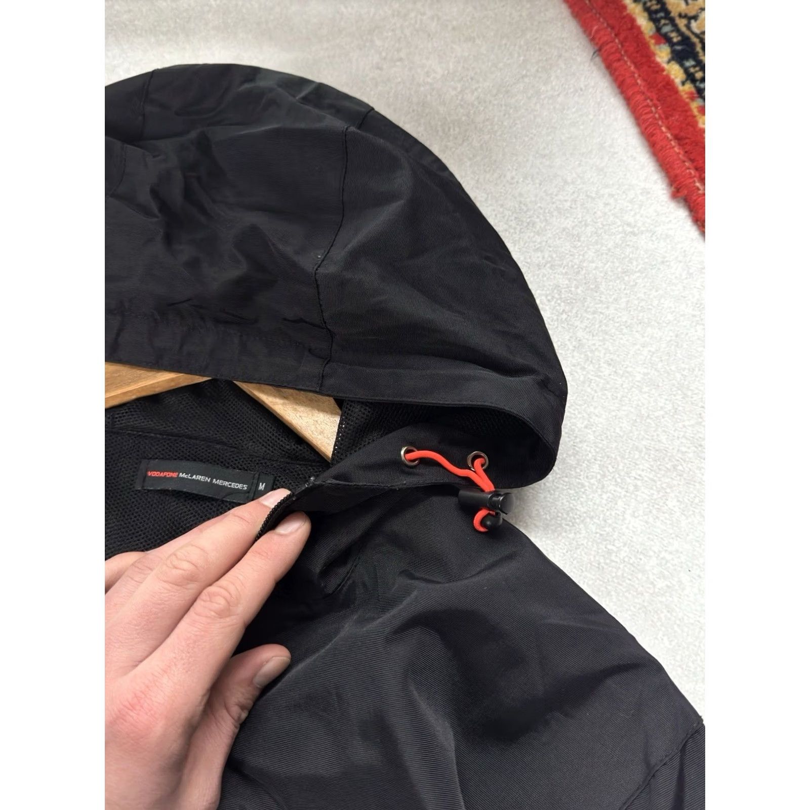 Mercedes-Benz VINTAGE Mercedes-Benz Windbreaker Jacket Nylon F1 Racing Black M Men Zip Pockets 90s Size US M / EU 48-50 / 2 - 6 Thumbnail