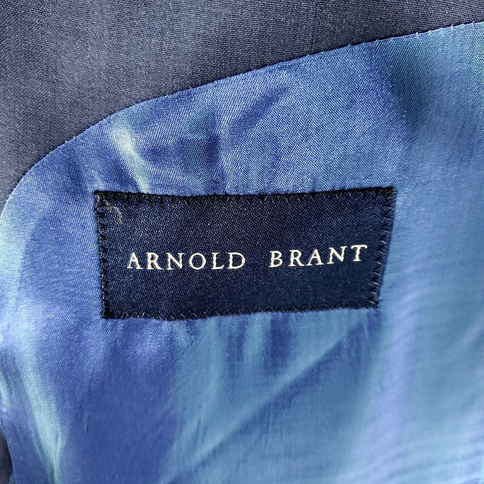 Arnold Brant DAMAGED Arnold Brant Marzotto Wool 3 Button Blazer 48L Blue Size 48L - 9 Thumbnail